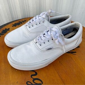 Vans Era Shoes Women’s Size 9 Man’s 7.5 White Leather Casual Sneakers Lace Up